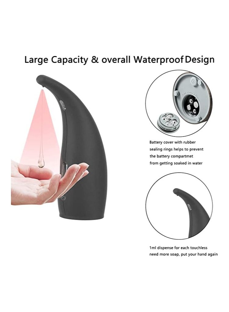 Black Kitchen Dish Soap Dispenser, 300ml Liquid Soap Dispenser for Bathroom Shower, Automatic Dish Dispenser for Kitchen Sink, Touch Free Dispenser for Hotel, Office and Hospital