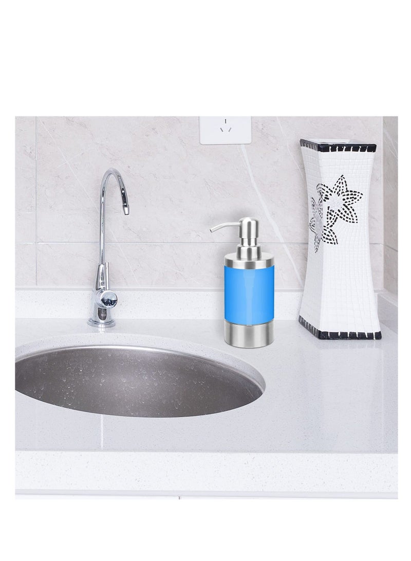 Clear Acrylic Stainless Steel Soap Dispenser, Bottle Washing Up Liquid for Kitchen, Bathroom, Toilet, Shopping Mall, Hotel 250ml