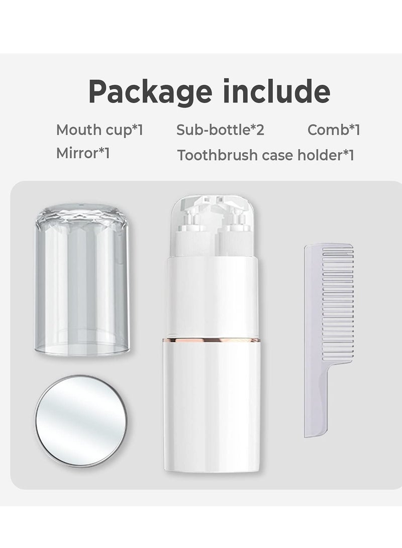 5 in 1 Travel Toothbrush Case with Lid Portable Travel Toothbrush Holder Toiletry Cup Travel Camping School Toothbrush Travel Container Travel Wash Set