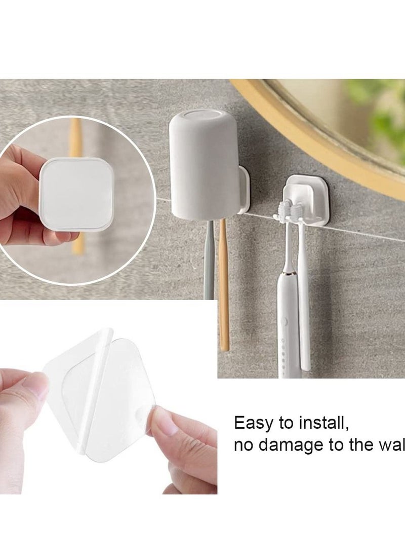 Wall toothbrush holders Set, 4 Pcs Multi Function Razor Holder, Plug Hooks, 6 Pcs Self Adhesive Toothpaste Clips, Easy Install, Durable, for Bathroom, Kitchen
