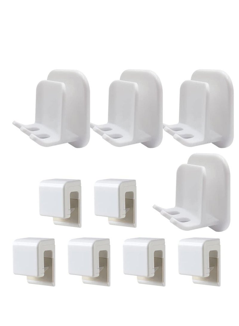 Wall toothbrush holders Set, 4 Pcs Multi Function Razor Holder, Plug Hooks, 6 Self Adhesive Toothpaste Clips, Easy Install, Durable, for Bathroom, Kitchen