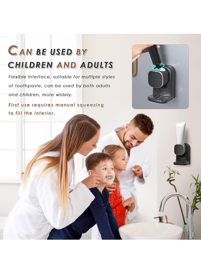 Toothpaste Dispenser for Kids Toothbrush Holders for Bathrooms Toothpaste Dispenser - Auto-sensing Technology Easy to Clean Durable Great Decor Ideal Bathroom Accessories Black