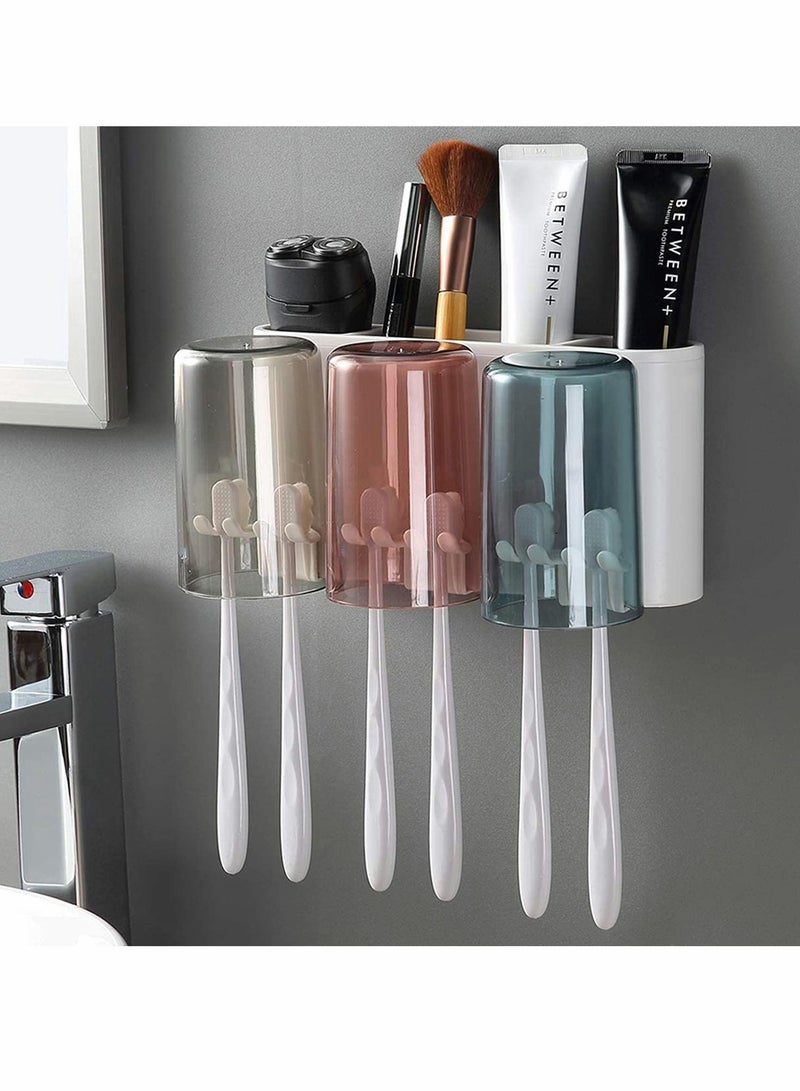 Toothbrush Holder, Wall-Mounted Toothbrush Holder, Kids Favorite Toothbrush Holder, Wall Mounted Family Set, Eco-Friendly Mighty Toothbrush Holder for Family or Dormitory