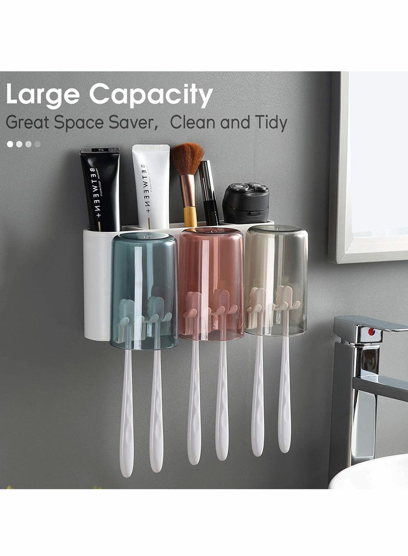 Toothbrush Holder, Wall-Mounted Toothbrush Holder, Kids Favorite Toothbrush Holder, Wall Mounted Family Set, Eco-Friendly Mighty Toothbrush Holder for Family or Dormitory