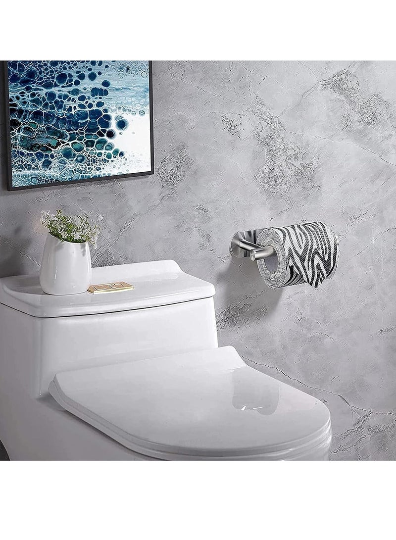 Adhesive Toilet Paper Holder  Self Adhesive Toilet Roll Holder for Bathroom Kitchen Stick on Wall Stainless Steel Brushed Silver 2pcs
