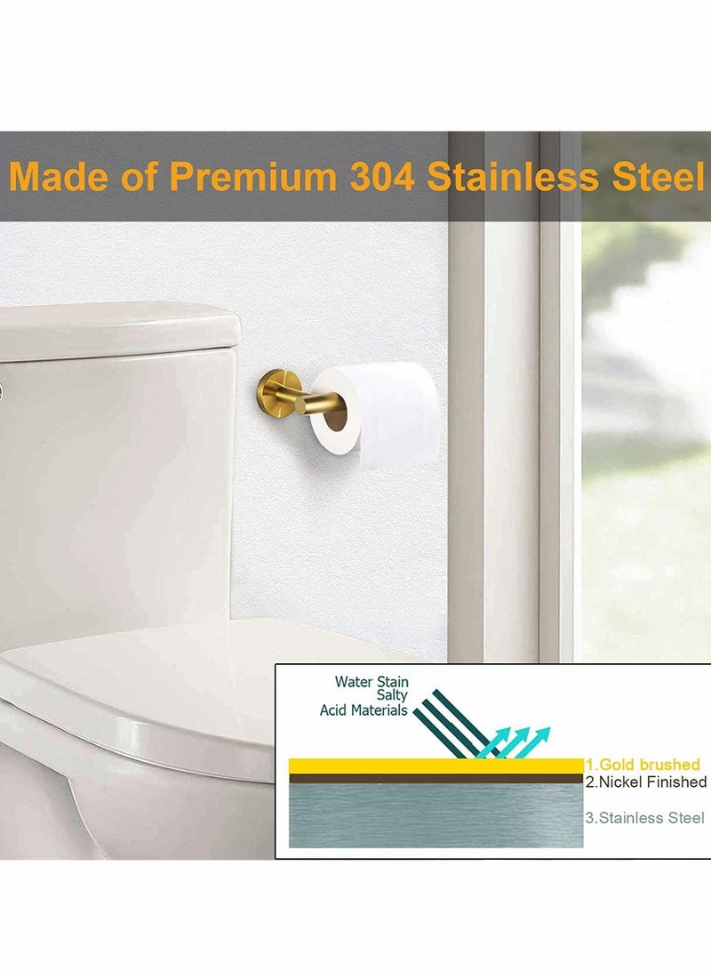 Restroom Fixtures Brushed Gold Toilet Paper Holder, Bathroom, Wall Mount Durable SUS304 Stainless Steel, Modern Style, Toilet Paper Holder Modern Style, for Hotel Kitchen