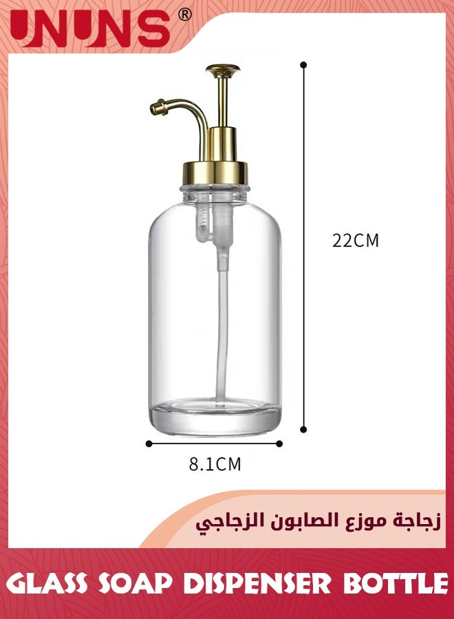 Glass Soap Dispenser Bottle,2-piece Olive Oil Dispenser Bottle,500ml Glass Oil And Vinegar Dispenser For Kitchen Olive Oil Cruet Set With 1 Funnel,2 Stainless Steel Spouts