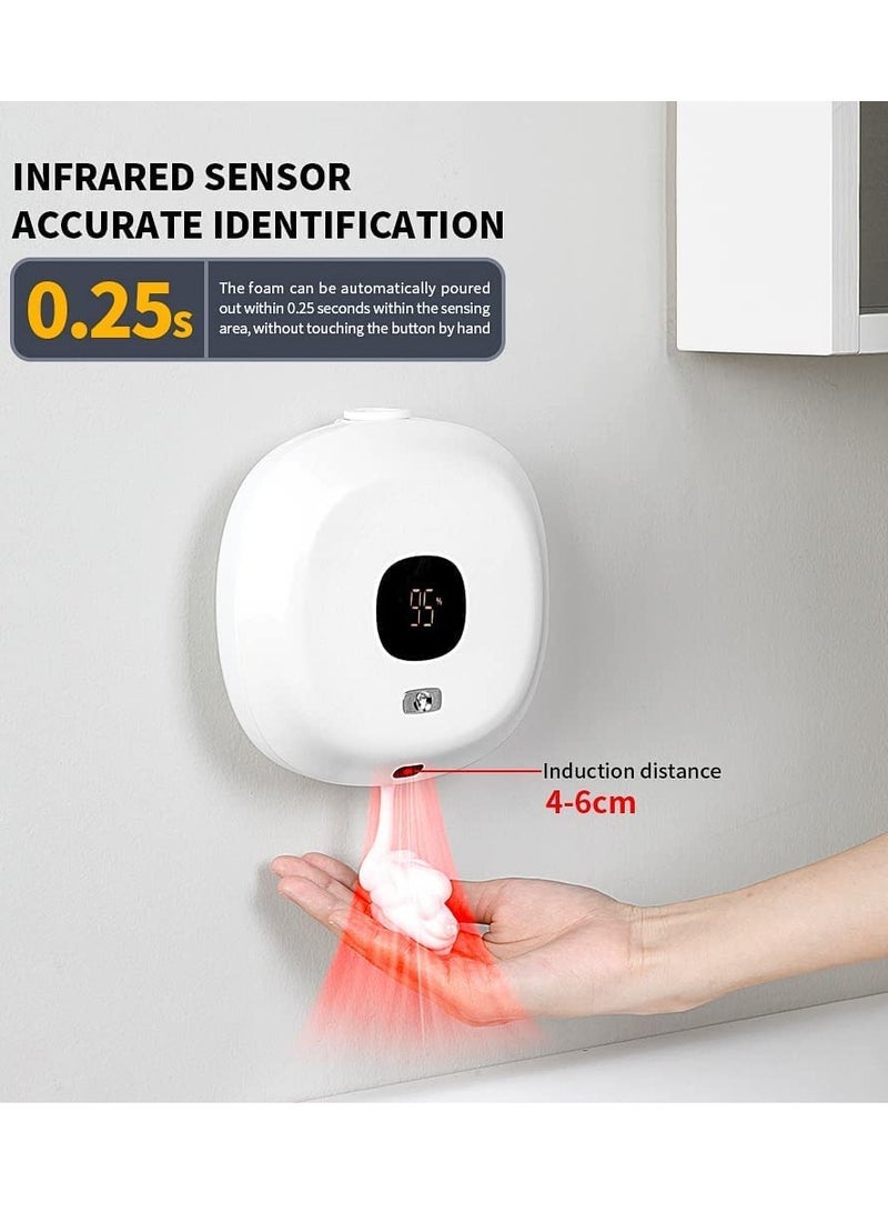 Automatic Soap Dispenser Wall Mounted Foaming Soap Dispenser with Clock Temp and Humidity Dispenser for Bathroom