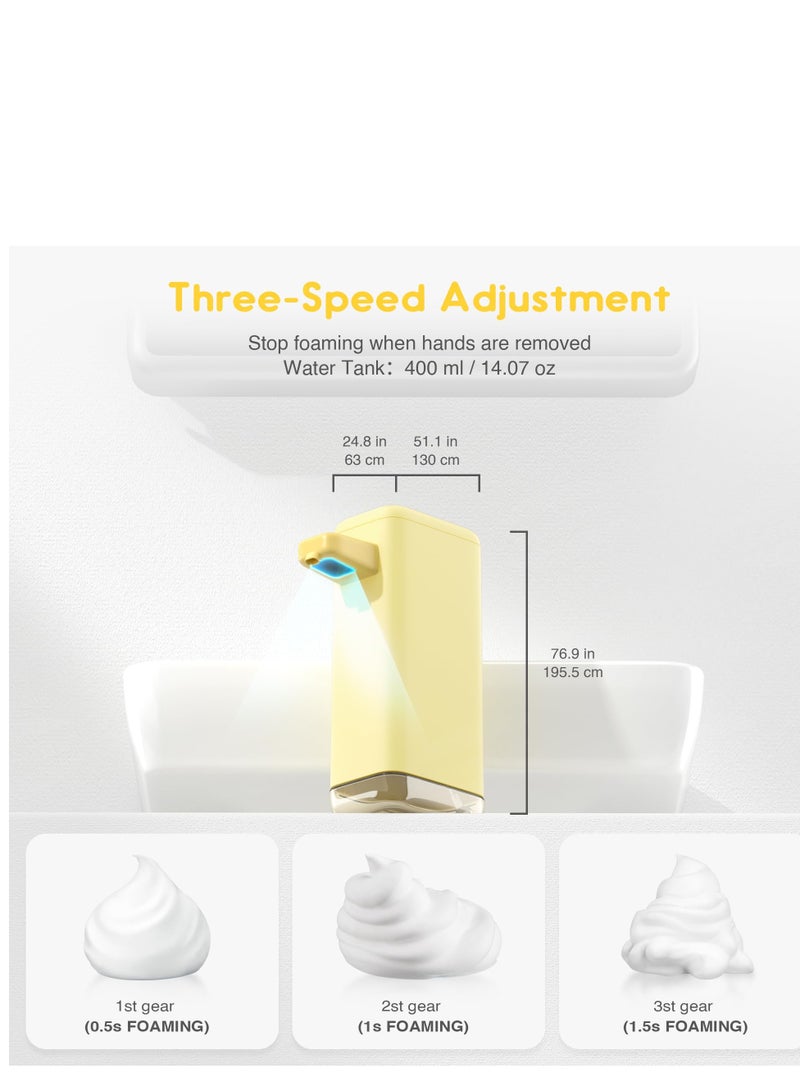 Automatic Soap Dispenser, 3 Level Adjustable Duck Foaming Soap Dispenser,14oz/400ml Rechargeable,Touchless Hands Free Soap Dispenser for Bathroom and Kitchen