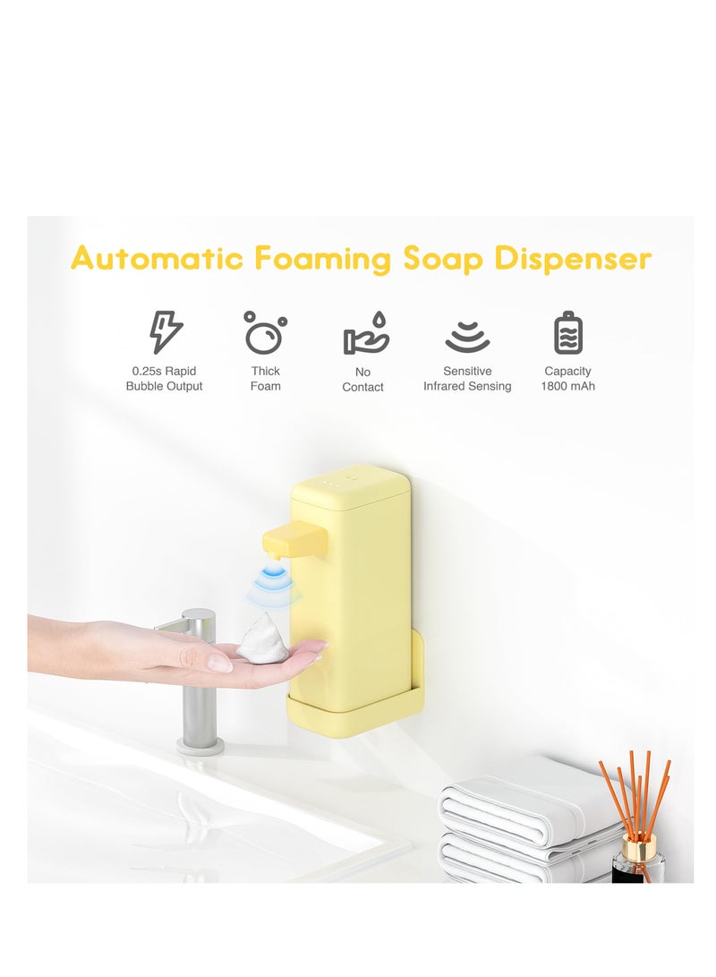 Automatic Soap Dispenser, 3 Level Adjustable Duck Foaming Soap Dispenser,14oz/400ml Rechargeable,Touchless Hands Free Soap Dispenser for Bathroom and Kitchen