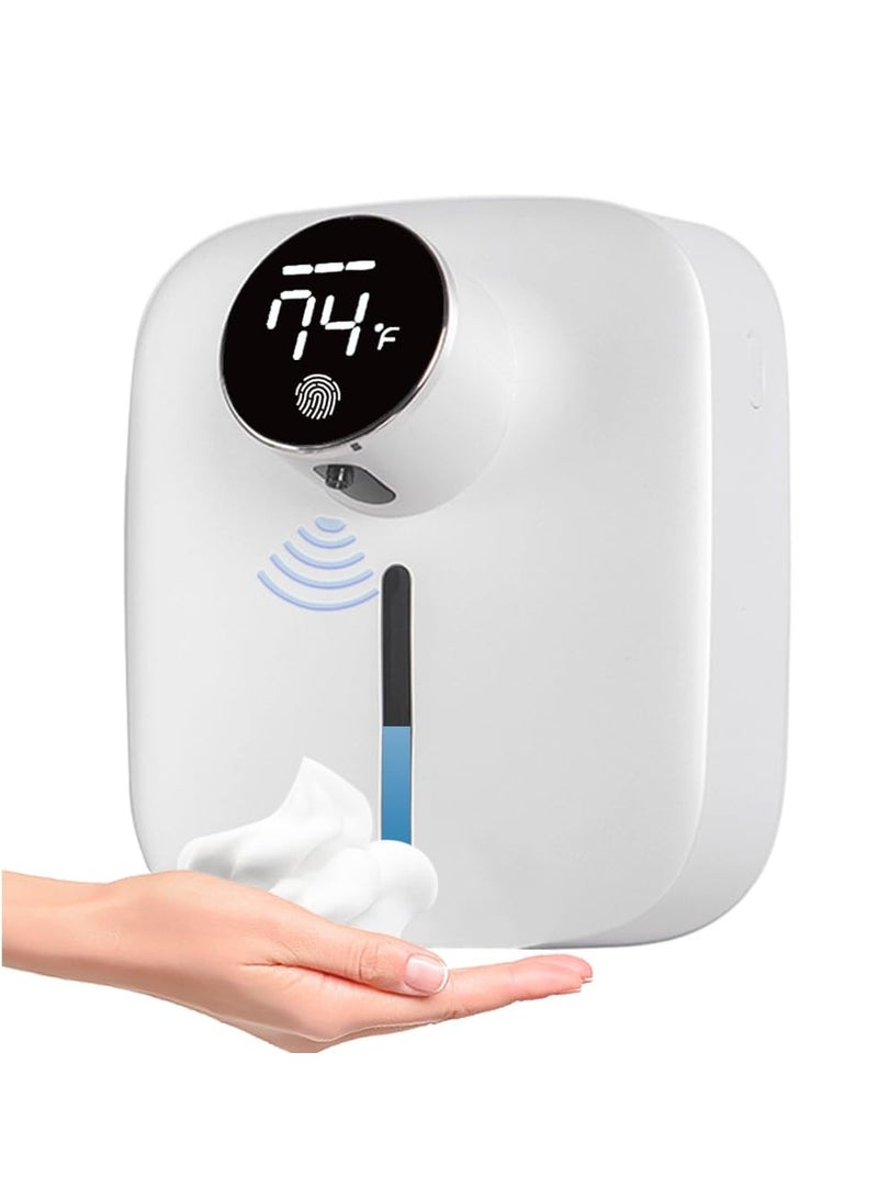 Touchless Automatic Foaming Hand Soap Dispenser, Wall-Mount, Rechargeable Motion Sensor Smart Foam Dispenser for Bathroom, Home, Business, Commercial Kitchen