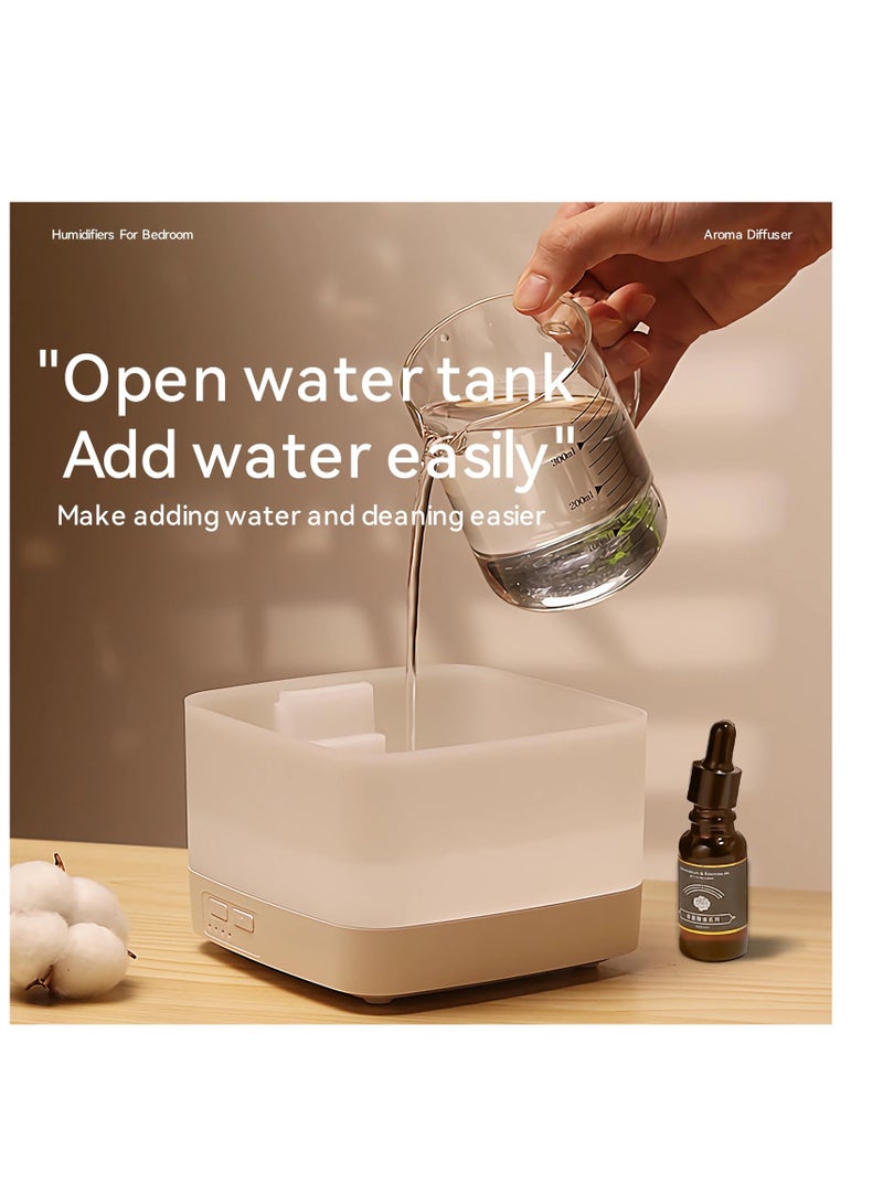 Humidifier for Bedroom, Quiet Sleep Mode, 7 Color Ambient Night Light, Timer and Auto Off, Suitable for Home, Large Room, Baby, and Plant (White)