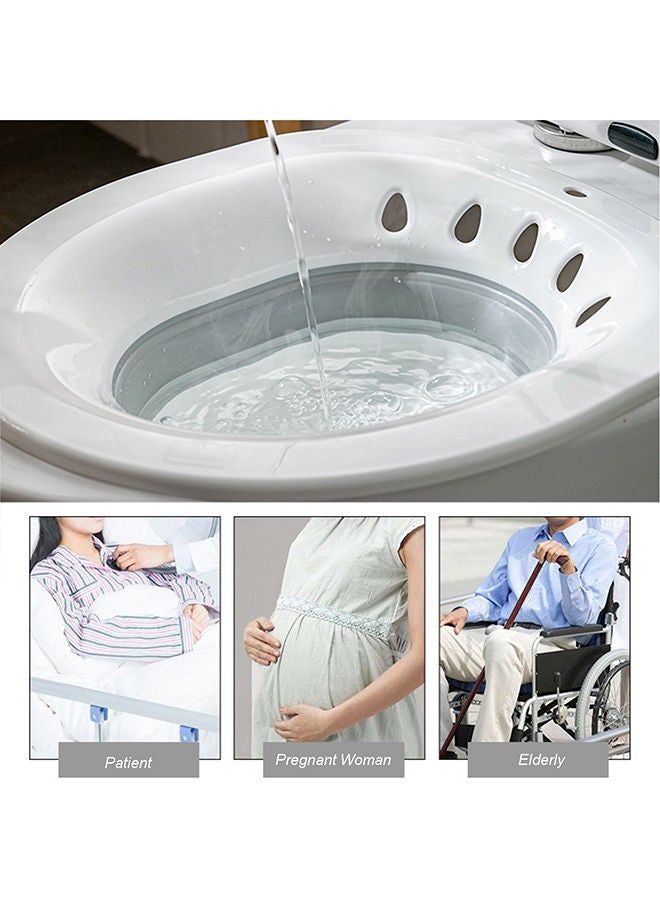 Collapsible Squat Free Toilet Basin White/Pink 39x5x36cm