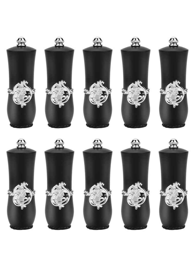 Empty Lipstick Tube, 10 Pcs Royal Style DIY Lipstick Empty Container Self-made Lipstick Mold Lip Balm Tubes (Black)