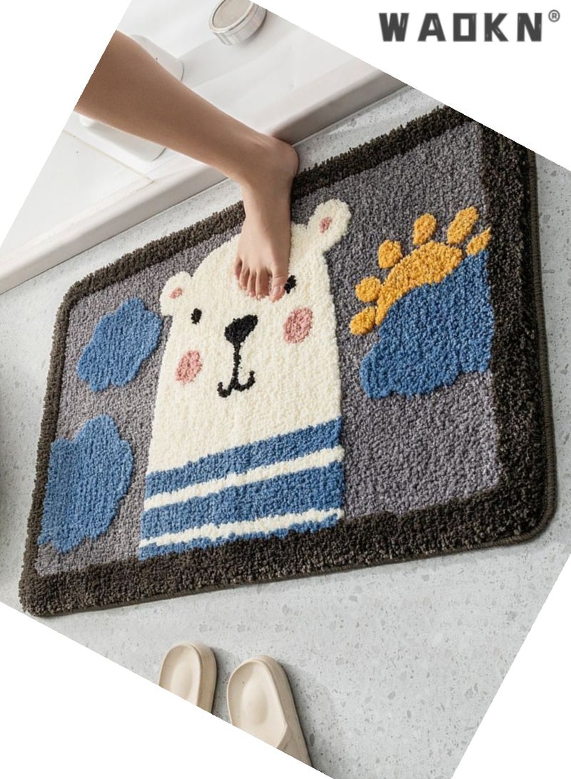 Bathroom Rug Ultra Soft Microfiber Bathroom Mats Extra Absorbent Bath Rugs Machine Washable/Dry, Non-Slip Bathroom Carpet for Tub Bathroom and Shower Anti-slip bath mat（50*80 cm）