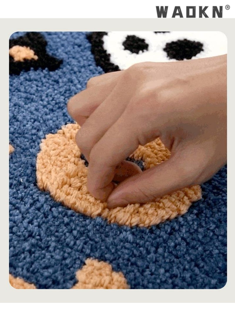 Bathroom Rug Ultra Soft Microfiber Bathroom Mats Extra Absorbent Bath Rugs Machine Washable/Dry, Non-Slip Bathroom Carpet for Tub Bathroom and Shower Anti-slip bath mat（50*80 cm）