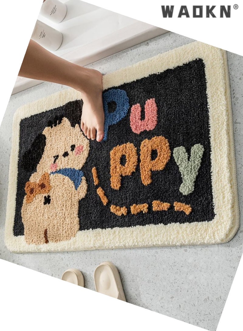 Bathroom Rug Ultra Soft Microfiber Bathroom Mats Extra Absorbent Bath Rugs Machine Washable/Dry, Non-Slip Bathroom Carpet for Tub Bathroom and Shower Anti-slip bath mat（50*80 cm）