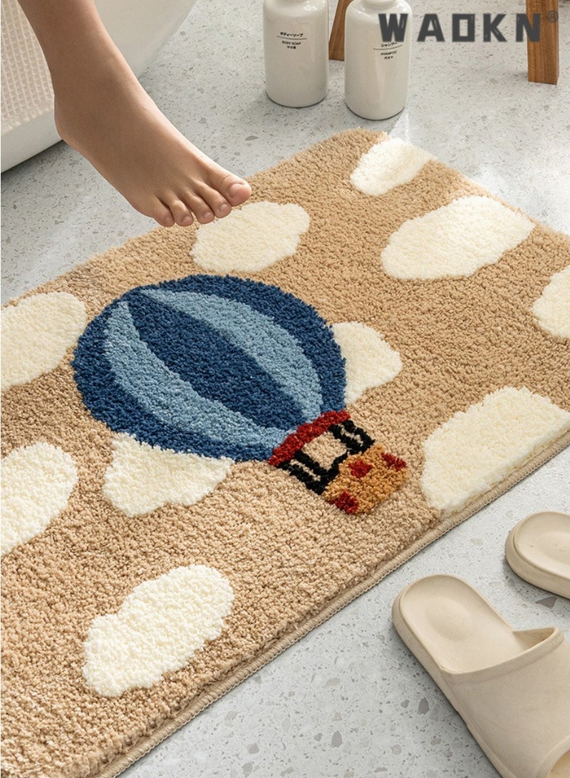 Bathroom Rug Ultra Soft Microfiber Bathroom Mats Extra Absorbent Bath Rugs Machine Washable/Dry, Non-Slip Bathroom Carpet for Tub Bathroom and Shower Anti-slip bath mat（50*80 cm）
