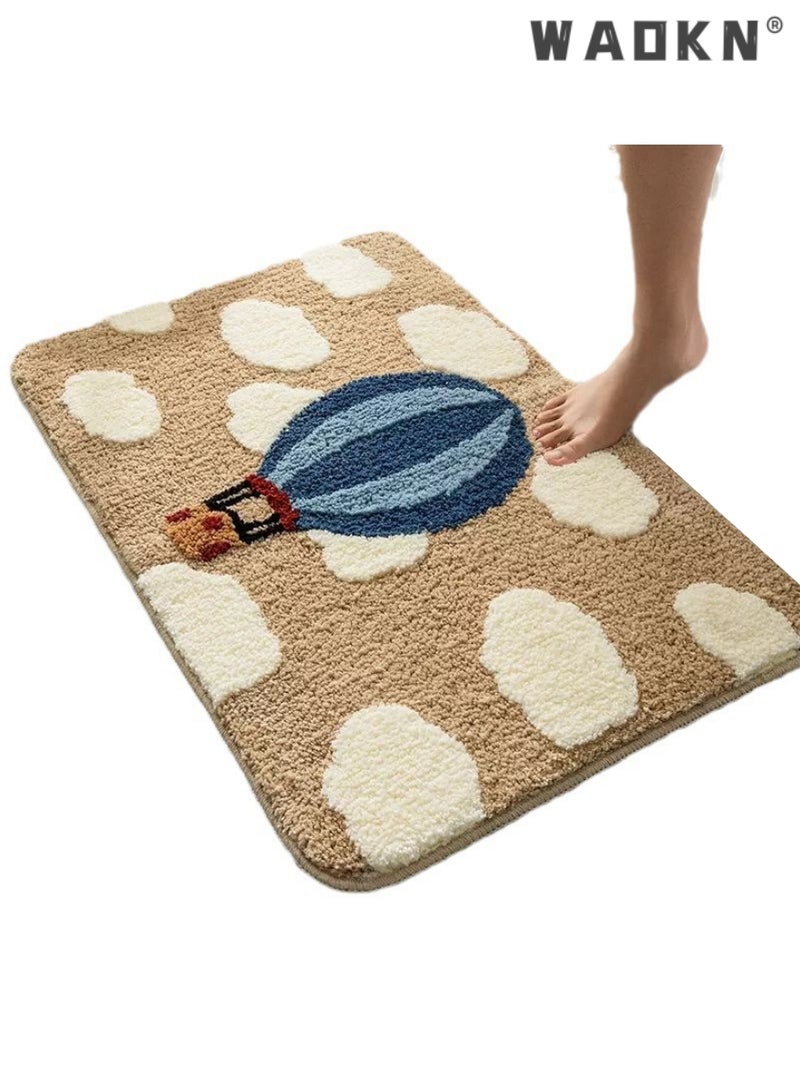 Bathroom Rug Ultra Soft Microfiber Bathroom Mats Extra Absorbent Bath Rugs Machine Washable/Dry, Non-Slip Bathroom Carpet for Tub Bathroom and Shower Anti-slip bath mat（50*80 cm）