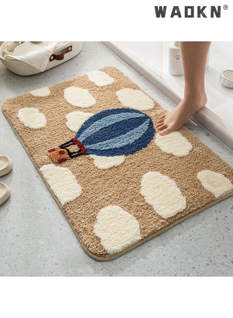 Bathroom Rug Ultra Soft Microfiber Bathroom Mats Extra Absorbent Bath Rugs Machine Washable/Dry, Non-Slip Bathroom Carpet for Tub Bathroom and Shower Anti-slip bath mat（50*80 cm）