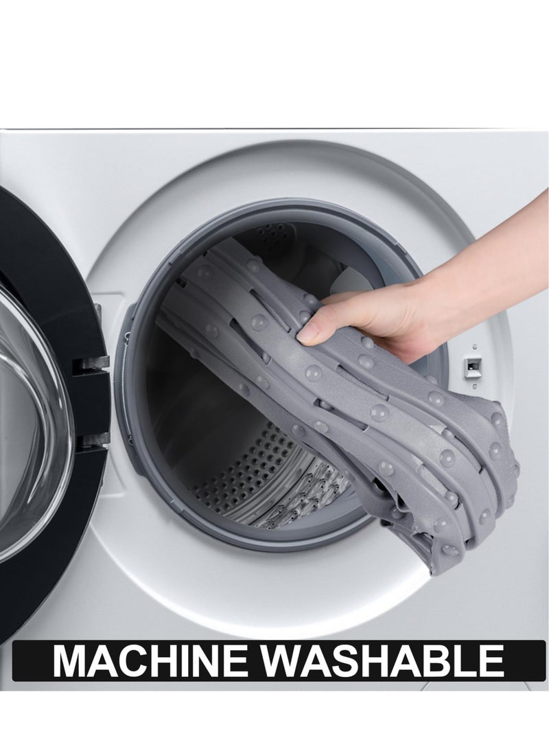 Foldable Non Slip Bath Mat, Bath Tub Mat Non Slip, Safe Soft Shower Mat, with Strong Grip Suction Cups and Drain Holes, Clean Machine Washable for Bathroom, 41 x 69 cm (Gray, Wavy)