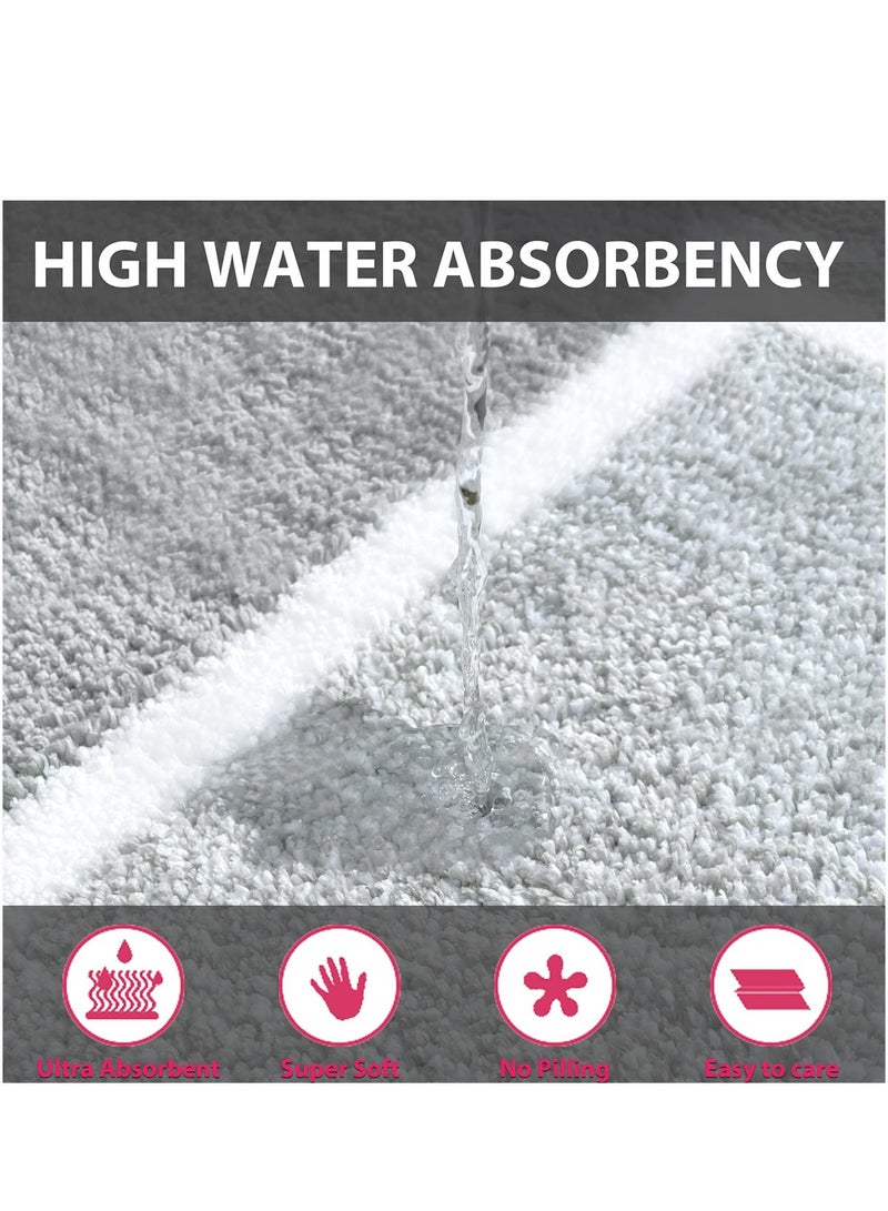 Non-Slip Bathroom Rug Mat Extra Soft Absorbent Premium Bath Rug Machine Washable Fluffy Microfiber Floor Mats for Bathroom Tub Sink Shower 17