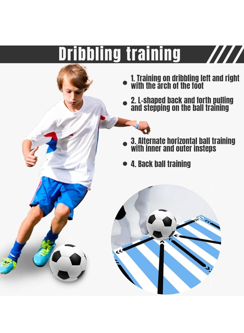 Football Footstep Training Mat 60x90cm ribble Silent Sport Mat Improve Ball Control and Agility Football Doormat Corner Field Training Mat Training Pace Ball Sport Mat for Kids and Adults