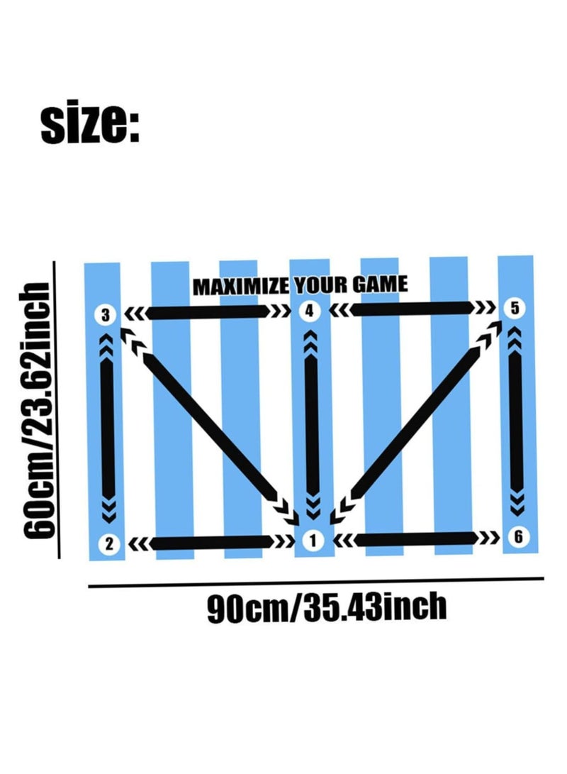 Football Footstep Training Mat 60x90cm ribble Silent Sport Mat Improve Ball Control and Agility Football Doormat Corner Field Training Mat Training Pace Ball Sport Mat for Kids and Adults