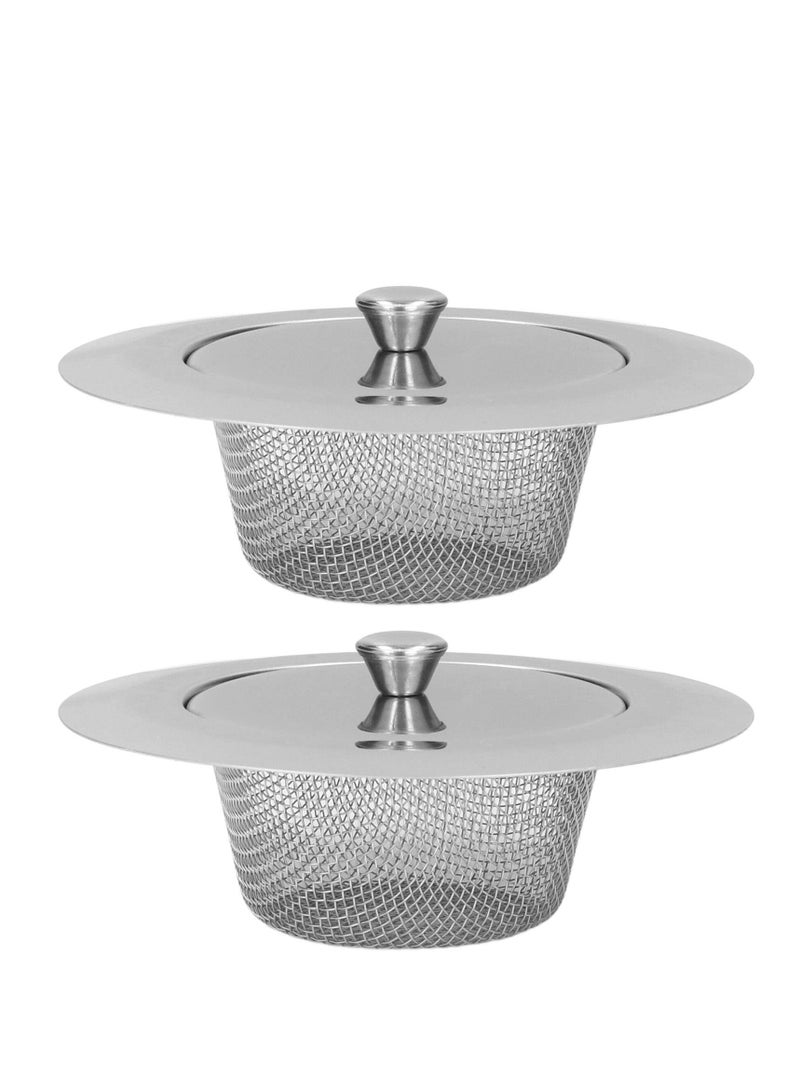 Kitchen Sink Strainer, 2pcs Stainless Steel Sink Drain Strainer Sink Filter, for Kitchen Sinks Bathroom, Bathtub, Shower Drains, Disposal Waste