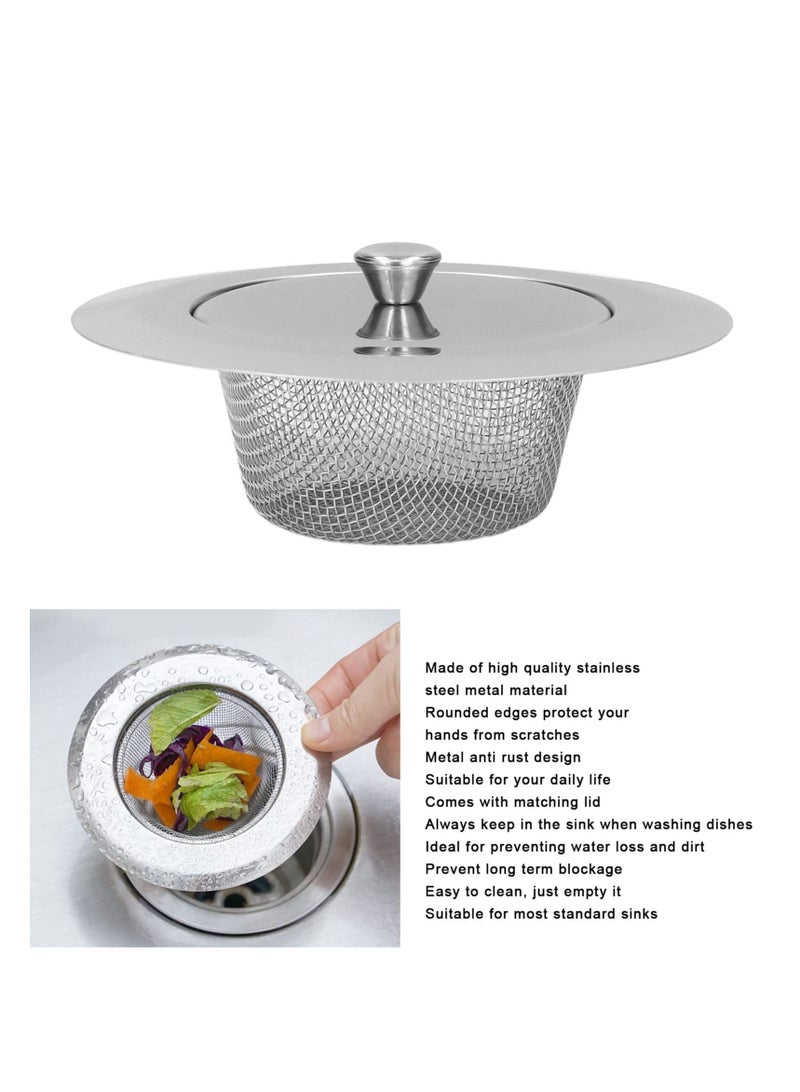 Kitchen Sink Strainer, 2pcs Stainless Steel Sink Drain Strainer Sink Filter, for Kitchen Sinks Bathroom, Bathtub, Shower Drains, Disposal Waste