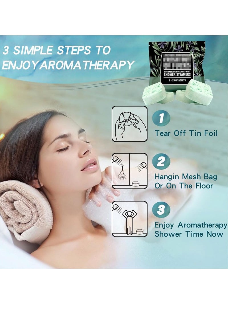 Swear Shower Steamers Set Aromatherapy SPA Kit with Eucalyptus, Rosemary Mint Shower Bombs for Men and Women Self Care and Relaxation Birthday Gifts for Women and Mom Eucalyptus Rosemary