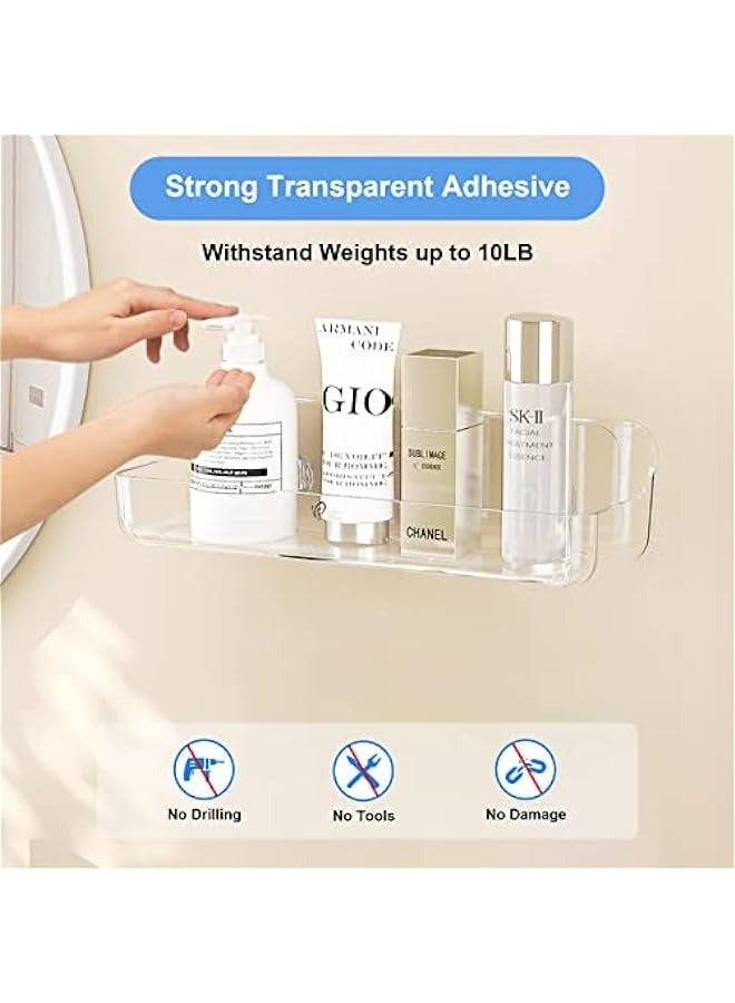 Acrylic Floating Shelves Wall Mounted Hanging Shelves Wall Shelf  for Toilet Bathroom Kitchen Bedroom