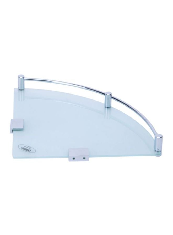 Frosted Sanity Corner Shelf Blue/Silver 25x3.5x25cm