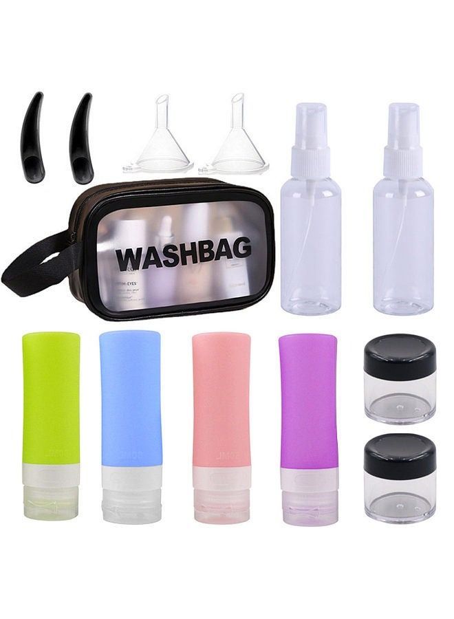 Portable Travel Toiletry Set Washing Storage Bag Filling Bottles Cream Bottles Spray Bottles Funnels Cream Spoons High Sealing