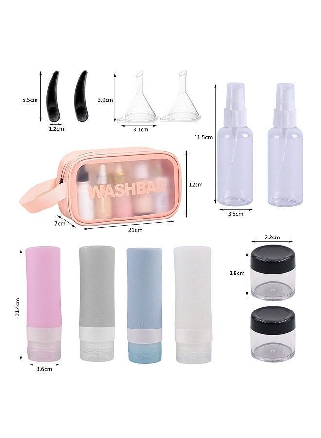 Portable Travel Toiletry Set Washing Storage Bag Filling Bottles Cream Bottles Spray Bottles Funnels Cream Spoons High Sealing