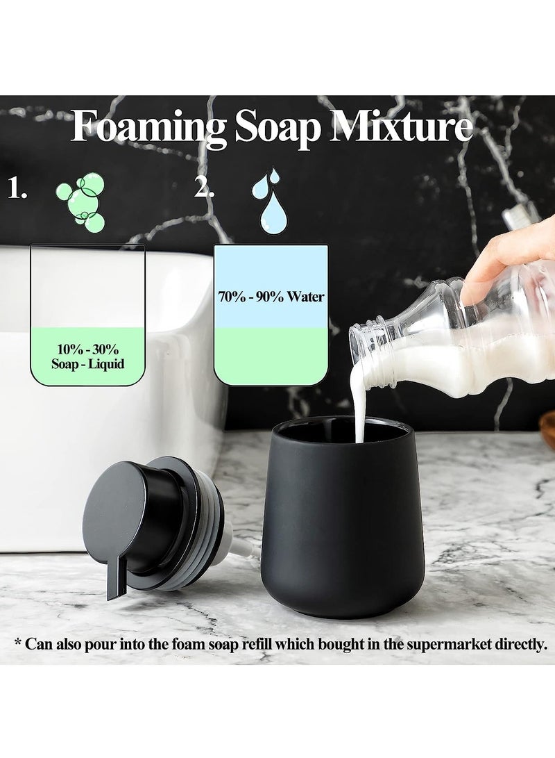 Foaming Soap Dispenser Pump Replacement Rustproof BPA Free Plastic Foam Soap Pump for BosilunLife Soap Dispenser - Black, 2-Pack