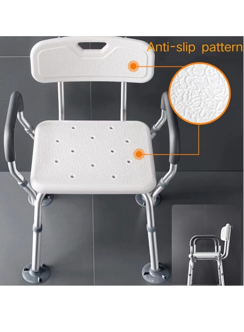 COOLBABY Shower Stool With Armrests Height-Adjustable Bathtub Shower Chair Suitable for Patients Elderly Children Disabled People (Excluding Nozzles)