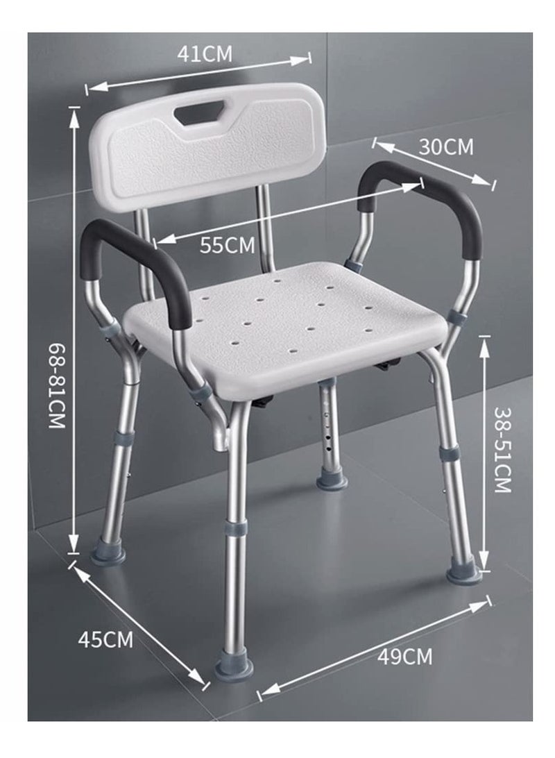 COOLBABY Shower Stool With Armrests Height-Adjustable Bathtub Shower Chair Suitable for Patients Elderly Children Disabled People (Excluding Nozzles)