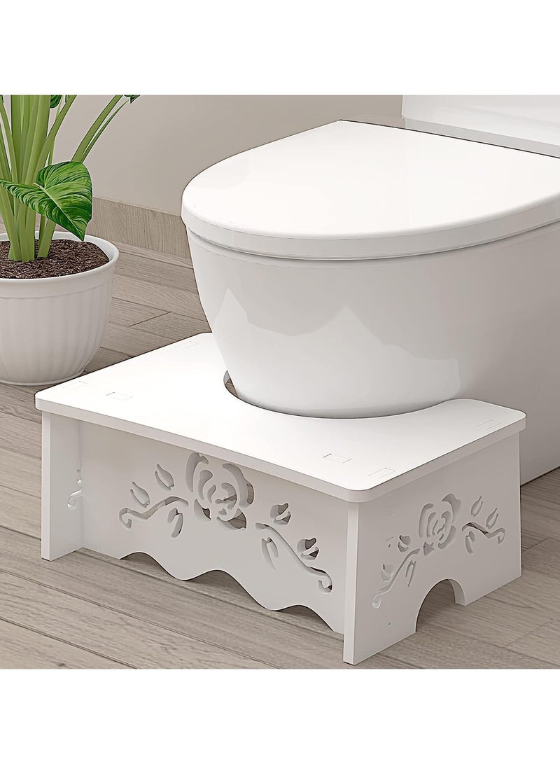 Squatting Toilet Stool - Toilet Stool for Bathroom, Toilet Potty Stool, Wood-Plastic Composite, 7 Inch, Bathroom Stool for Adults, Elderly