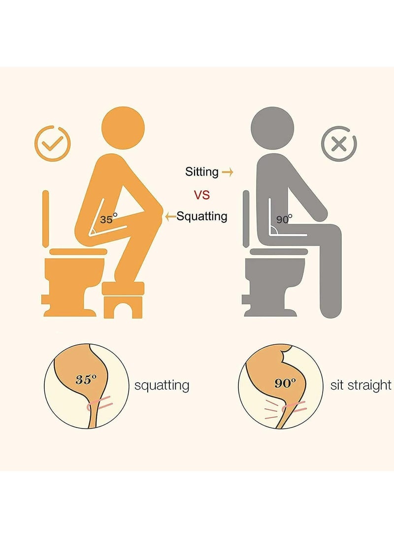 Squatting Toilet Stool - Toilet Stool for Bathroom, Toilet Potty Stool, Wood-Plastic Composite, 7 Inch, Bathroom Stool for Adults, Elderly