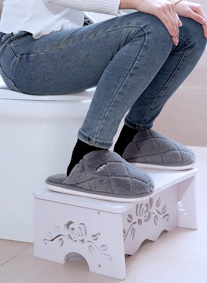 Squatting Toilet Stool - Toilet Stool for Bathroom, Toilet Potty Stool, Wood-Plastic Composite, 7 Inch, Bathroom Stool for Adults, Elderly