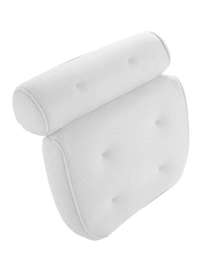 Spa Bath Pillow With 6 Non-Slip Suction Cup White 4X14X13inch