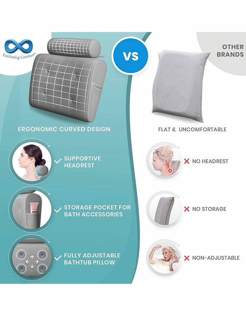 Luxury Bathtub Spa Pillow with Back & Headrest, Perfect for Relaxing in Jacuzzi or Soaking Tub