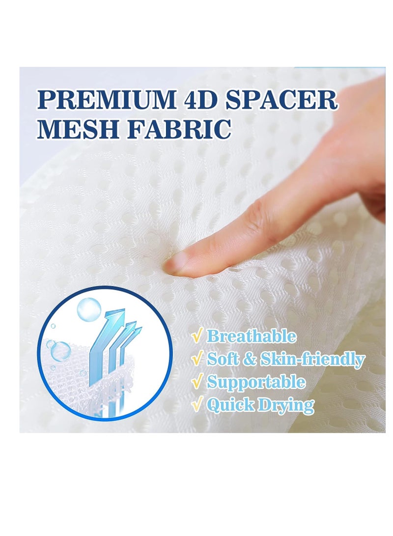 Bath Pillow Bathtub Pillow, Luxury Bath Pillows for Tub Neck and Back Support, Bath Tub Pillow Headrest with Soft 4D Mesh Fabric and Non-Slip Suction Cups, Relaxing Bath Accessories Spa Gifts