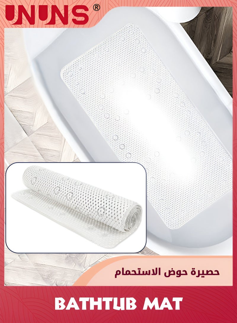 Bath Mats For Bathtub,Non Slip Suction Cups Shower Mat,Soft Foam Bath Mats With Drain Holes,PVC Bath Mat For Tub Drain Hole,White