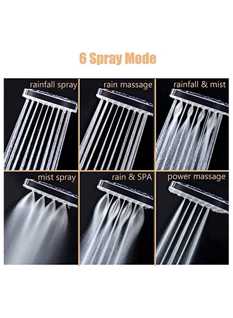 A high-pressure shower nozzle with a 1.5 meter channel and 6 spraying modes.