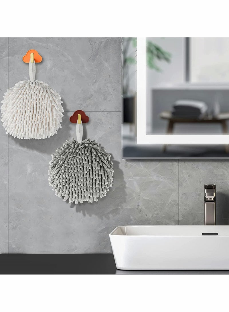 3 Bags Of Hanging Bathroom Towel Super Fluffy Chenille Ball Towel Can Immediately Dry Hands With High Water Absorption