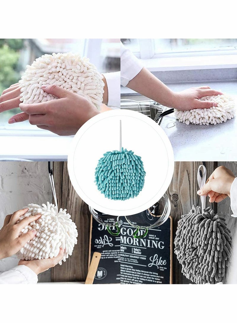 3 Bags Of Hanging Bathroom Towel Super Fluffy Chenille Ball Towel Can Immediately Dry Hands With High Water Absorption