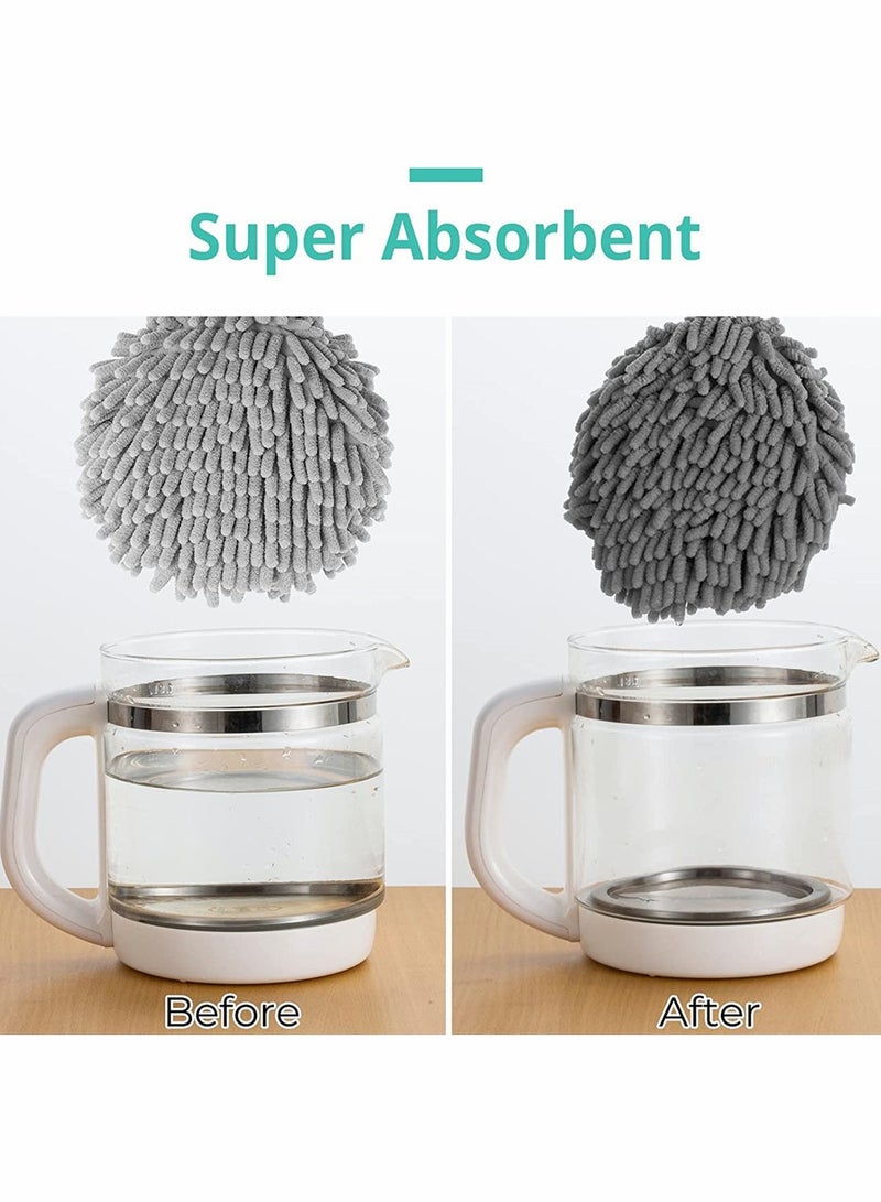 3 Bags Of Hanging Bathroom Towel Super Fluffy Chenille Ball Towel Can Immediately Dry Hands With High Water Absorption