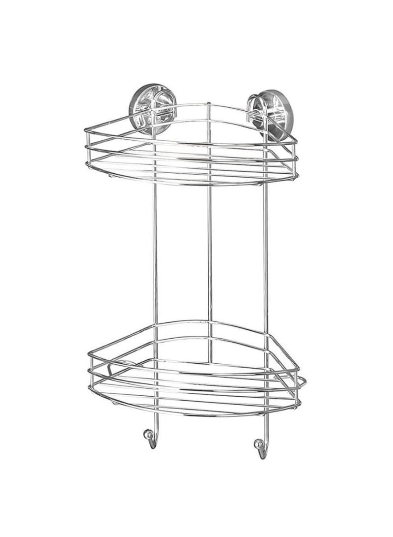 Vacuum Loc 2 Tier Corner Rack 23 x 43 x 21 cm, Chrome